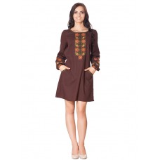 Embroidered dress "Brown Luxe"